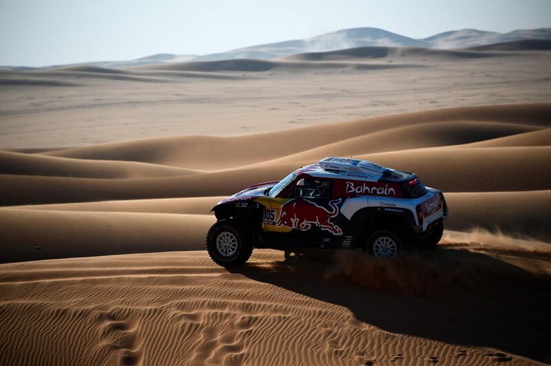The Mini team compete in Stage 7 of the Dakar Rally 2020 at Wadi Al Dawasir in Saudi Arabia.  AFP