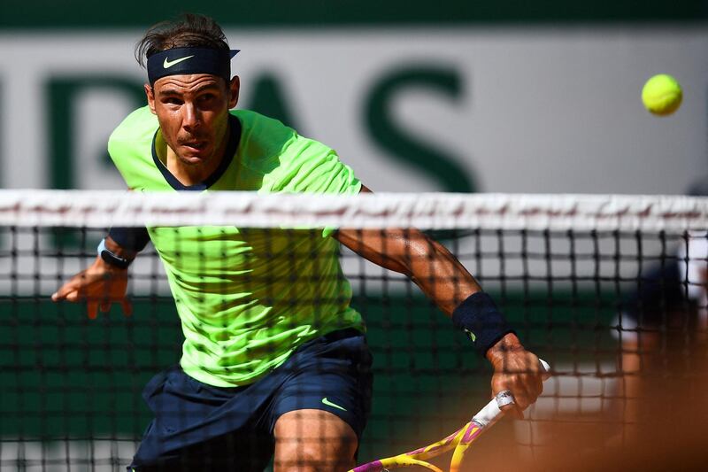 Spain's Rafael Nadal in his way to victory over Alexei Popyrin. AFP