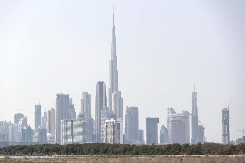 DUBAI, UNITED ARAB EMIRATES. 24 November 2019.  A view of Dubai’s skyscrapers and construction skyline. (Photo: Antonie Robertson/The National) Journalist: Standalone. Section: National.
