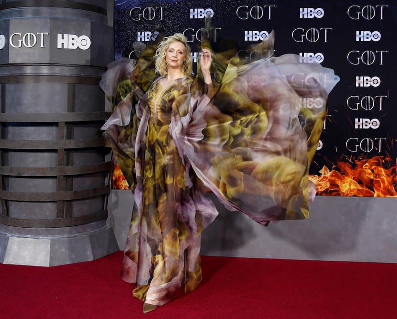 epaselect epa07483834 British actress Gwendoline Christie arrives for the New York red carpet premiere for the eighth and final season of Game of Thrones at Radio City Music Hall in New York, New York, USA, 03 April 2019.  EPA-EFE/JASON SZENES