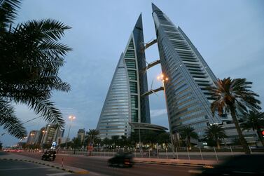 General view of the Bahrain World Trade Center in Manama. Bahraini banks’ funding and liquidity conditions will remain healthy, Moody’s said. Reuters