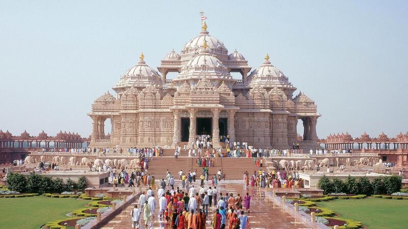 Abu Dhabi's first Hindu temple will be inspired by temples like the Akshardham shrine in New Delhi. Getty