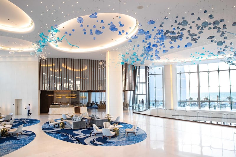 Lobby at Jumeirah at Saadiyat Island Resort, Abu Dhabi. Courtesy Jumeirah at Saadiyat Island Resort