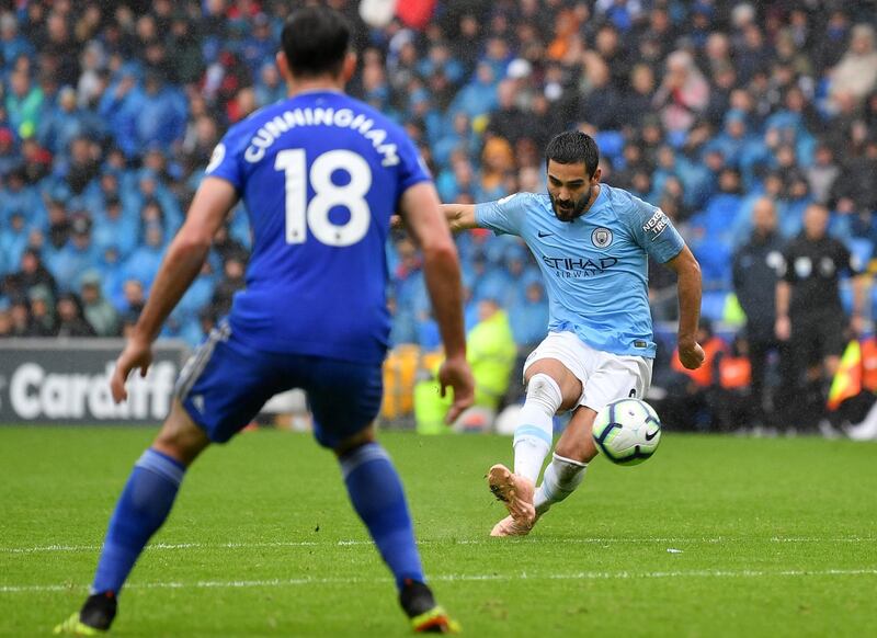 Centre midfield: Ilkay Gundogan (Manchester City) – A lovely finish for his goal, a cross for Riyad Mahrez’s first and an exhibition of fine passing in the 5-0 rout of Cardiff. Getty Images