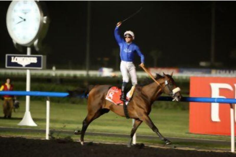 Monterosso, here ridden by Mickael Barzalona to victory at the Dubai World Cup last year, is again being aimed for glory by Godolphin, first on Super Saturday and later at the end of March on World Cup night.
