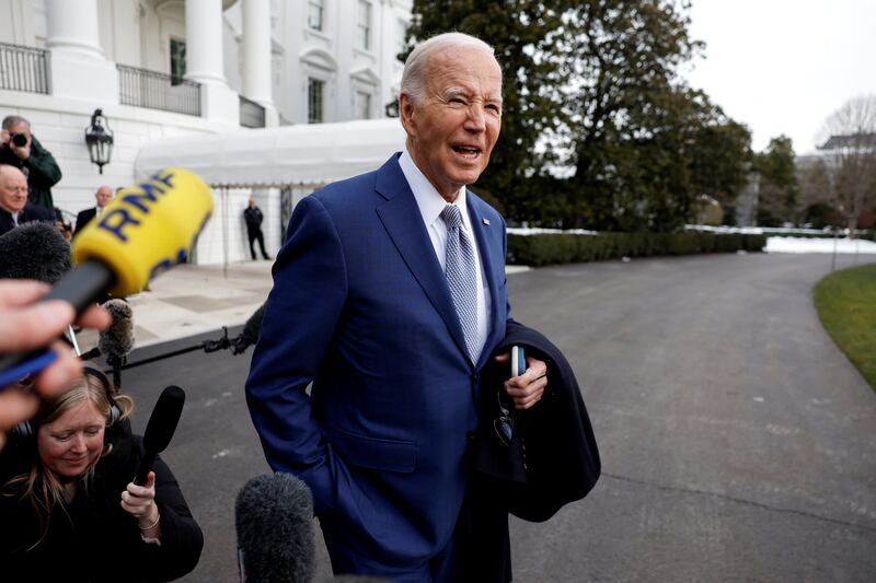 President Joe Biden speaks outside the White House on Thursday. Reuters