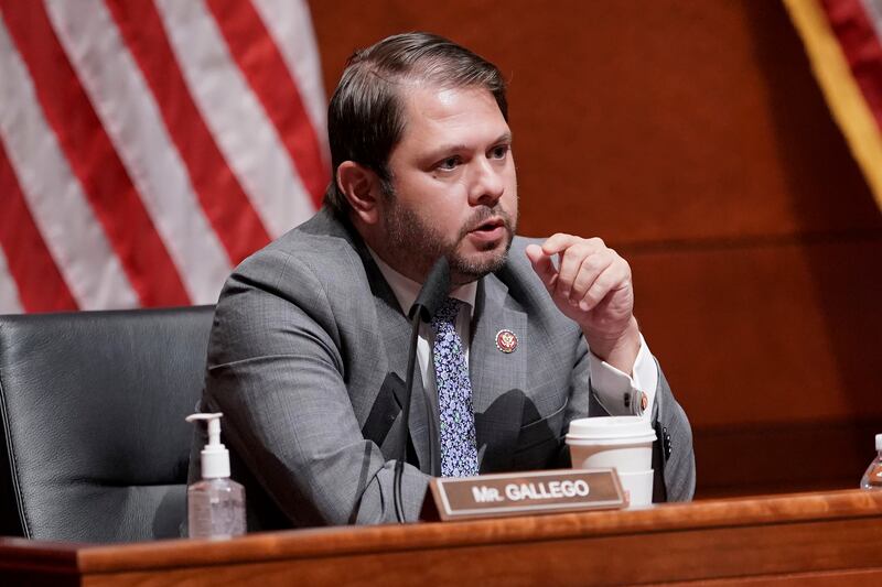 Democrat Ruben Gallego of Arizona lashed out at Texas Republican Senator Ted Cruz in a series of profane tweets in response to the massacre at a Texas elementary school. AP
