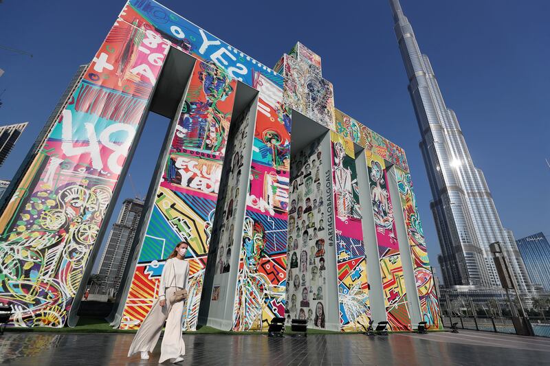 The 'Global Gate' art display at Burj Park in Dubai. Chris Whiteoak/ The National