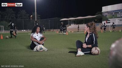 A segment on Emirati women footballers was recognised in the prizes. Courtesy: Sky News Arabia