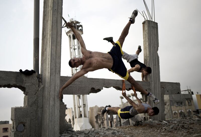 In Gaza, street workout comes with an added dimension as it also became a way for the team to reclaim their city, even if it is in ruins.