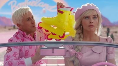 Ryan Gosling as Ken and Margot Robbie as Barbie in Barbie. Photo: Warner Bros Pictures