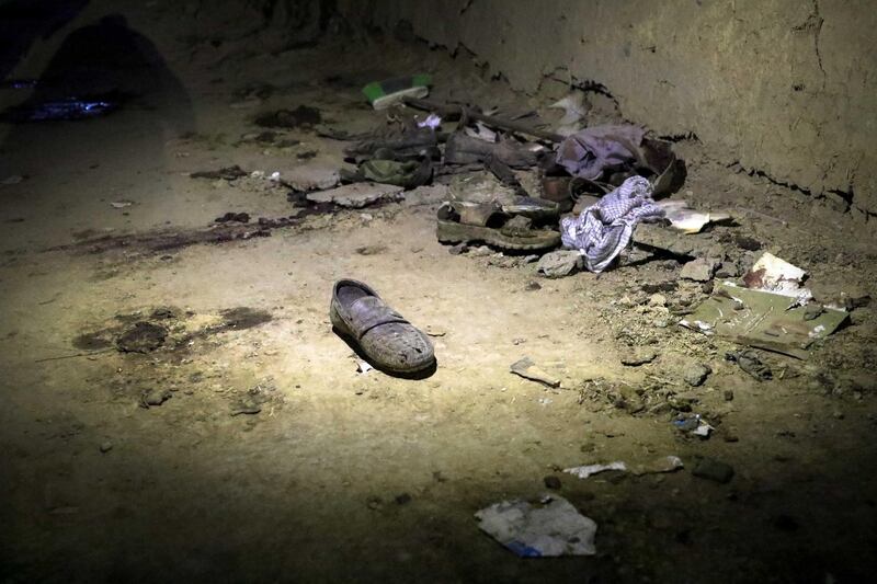 Belongings of the victims are seen on the ground at the scene of a suicide attack that targeted an educational center 'Kohsar Danesh' in Kabul, Afghanistan.  EPA