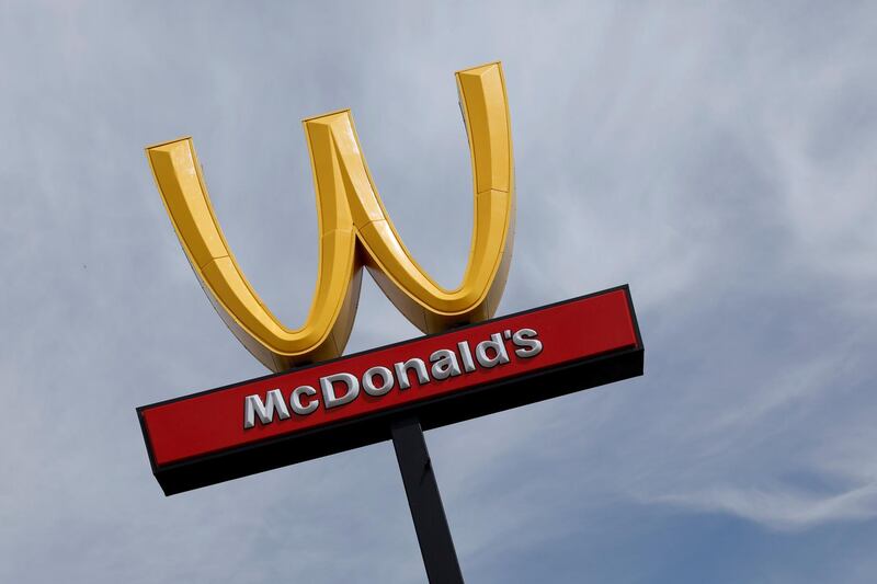 McDonald's iconic 'M' logo is turned upside down in honour of International Women's Day in Lynwood, California. Mike Blake / Reuters