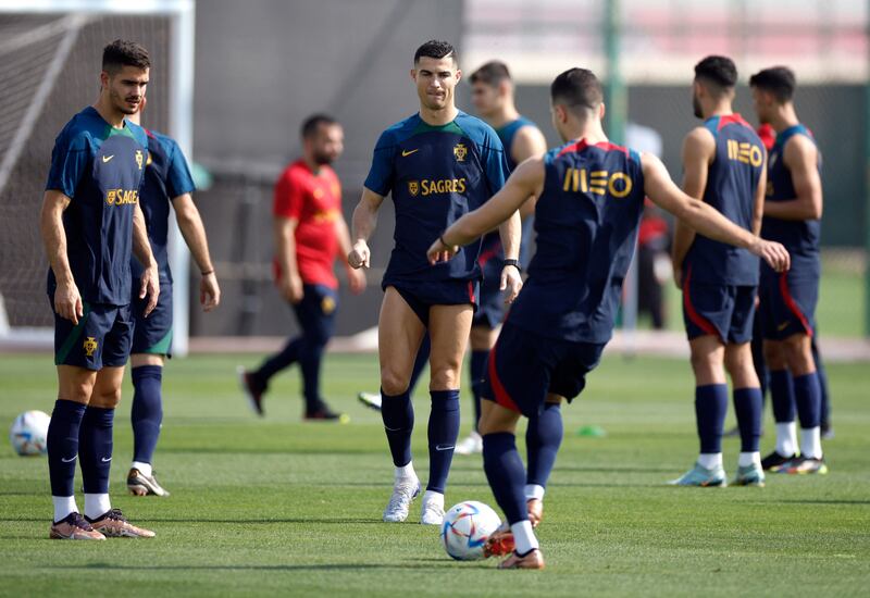 Cristiano Ronaldo during training with the Portugal squad. Reuters