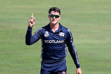 Tom Sole took three wickets against the UAE during Scotland's first T20 World Cup Qualfier warm-up match. Chris Whiteoak / The National