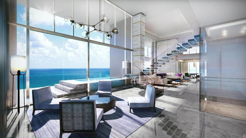The penthouse at One at Palm Jumeirah sprawls across 42,477 square-feet, and is decked with a staggering 16,641 square-feet of balcony area. Courtesy Omniyat
