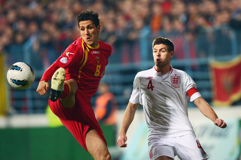Stevan Jovetic’s Montenegro and Steven Gerrard’s England will face off at Wembley. AFP
