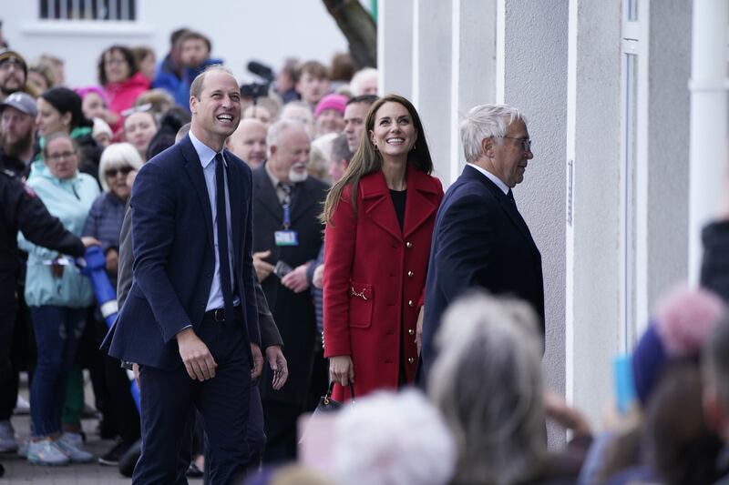 The prince and princess visit the Holyhead Marine Cafe and Bar. PA