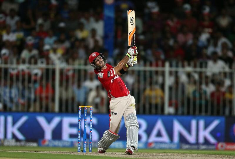 Glenn Maxwell has missed out on a century for the fourth time this season for Kings XI Punjab, but leads the run charts. Pawan Singh / The National
