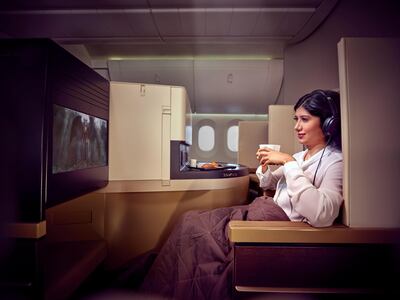 On business class, whether or not to recline isn't an issue. Etihad 