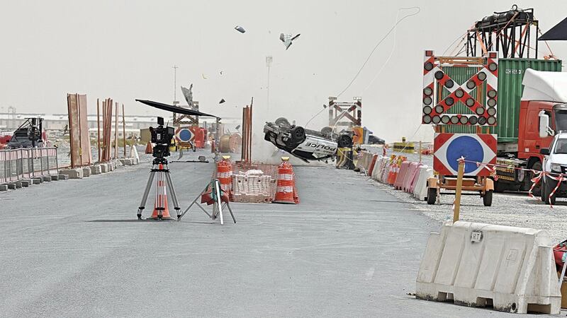 On the set of Saaho in Abu Dhabi. UV Creations / PFA Archive