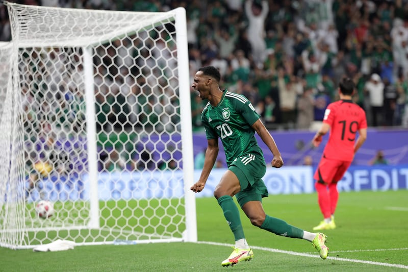 Saudi Arabia's Abdullah Radif celebrates after scoring. AFP
