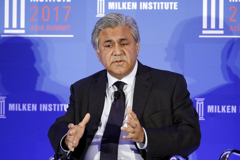 Arif Naqvi, chief executive officer of Abraaj Capital Ltd., speaks at the Milken Institute Asia Summit in Singapore, on Friday, Sept. 15, 2017. The conference concludes today. Photographer: Vivek Prakash/Bloomberg via Getty Images