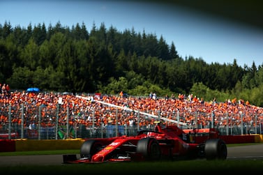 Charles Leclerc was fastest in qualifying for the Belgian Grand Prix. Getty