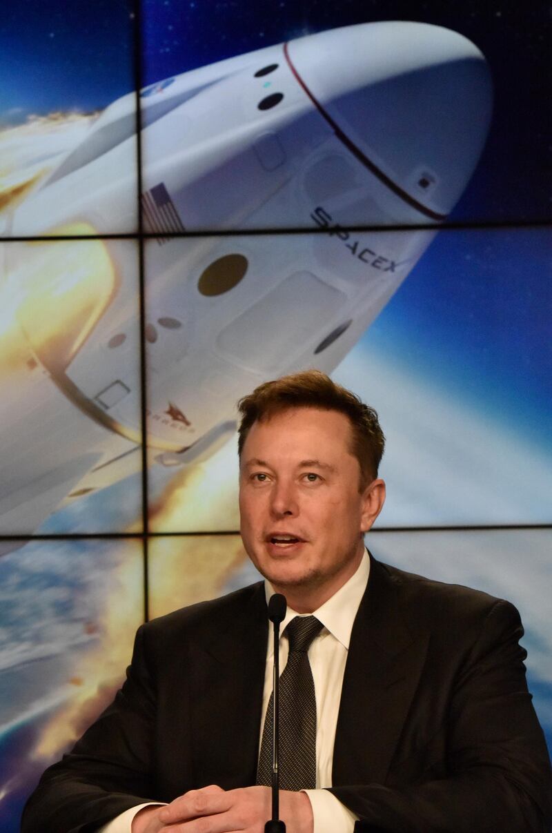 SpaceX founder and chief engineer Elon Musk attends a post-launch news conference to discuss the  SpaceX Crew Dragon astronaut capsule in-flight abort test at the Kennedy Space Center in Cape Canaveral, Florida, U.S. January 19, 2020. REUTERS/Steve Nesius