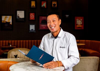 Akira Back with his menu crafted for Vox Cinemas in Abu Dhabi and Dubai