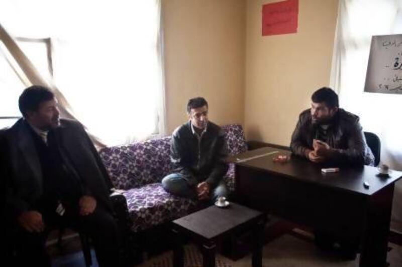 Nassir Al Dean Ehme (far right) founded Qamishli House eight months ago in Antakya, to provide a place where Syrians from different regions and origins can mingle.