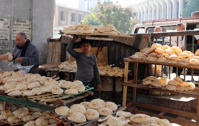 A bread stand in Cairo, where the variety known as 'balady' is a staple for most of the nation's 104 million people. EPA