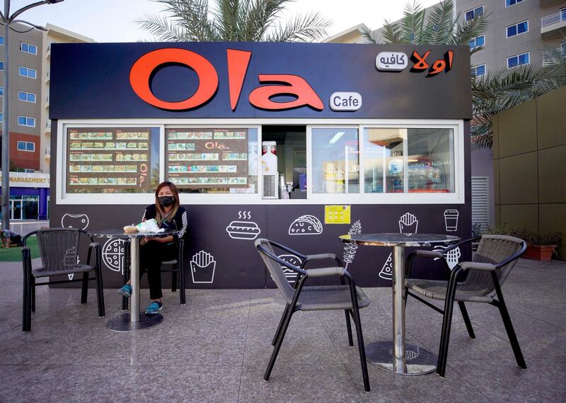 Abu Dhabi, United Arab Emirates, January 19, 2021.  Al Reef Village in Abu Dhabi. -- Ola Cafe.
Victor Besa/The National 
Section:  NA
Reporter:  Gillian Duncan