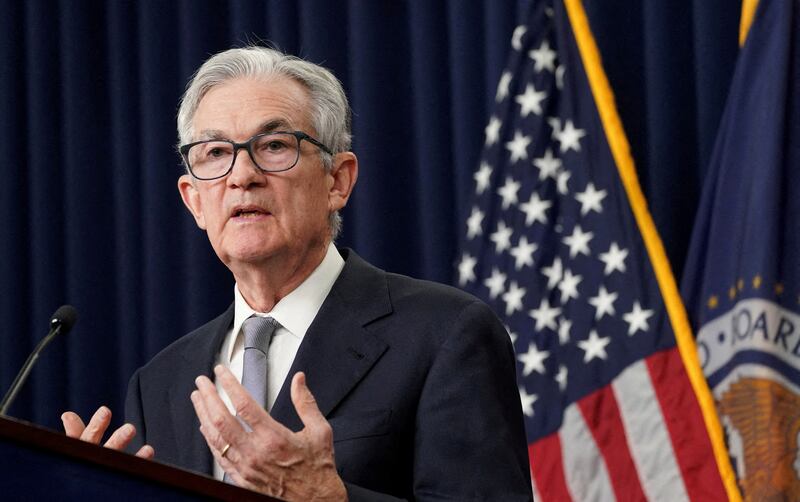 Federal Reserve Chairman Jerome Powell speaks during a news conference in Washington. Reuters