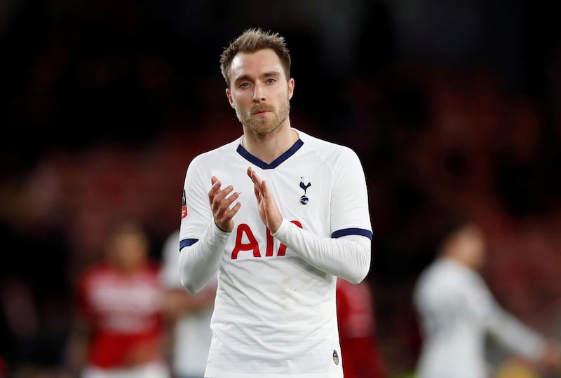 Tottenham's Christian Eriksen applauds fans after the match, which could be his last for club. Reuters