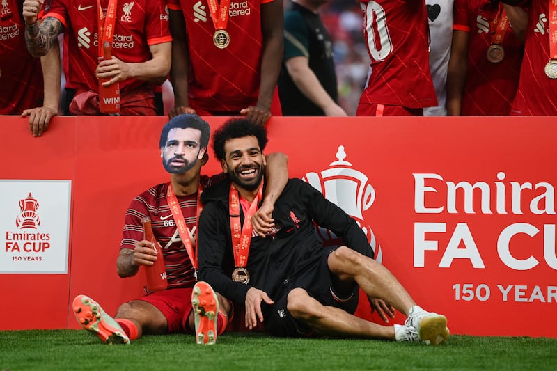 Thiago Alcantara and Mohamed Salah celebrate. Getty