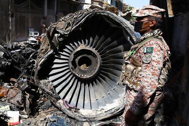 Wreckage of Pakistan International Airlines, Airbus A320 lying amid houses of a residential colony days after it crashed, in Karachi. PIA has suffered 52 safety-related incidents in the 54 years of its existence, according to data from Aviation Safety Network. EPA