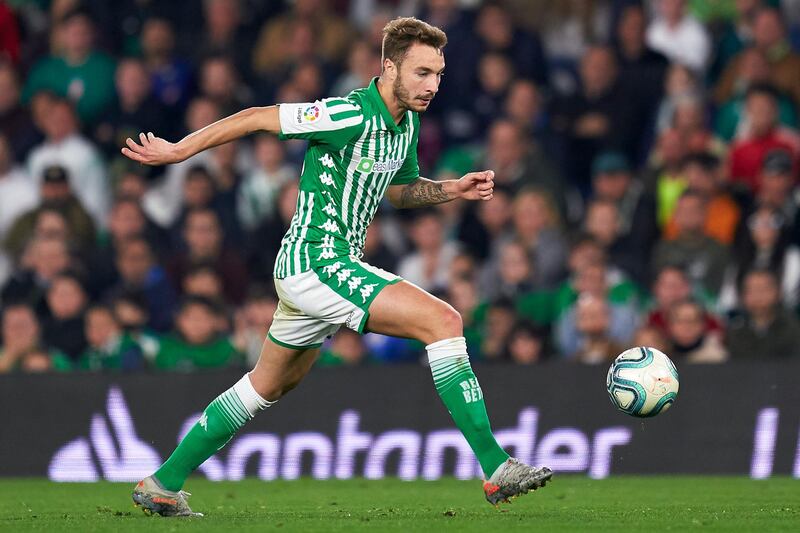 SEVILLE, SPAIN - FEBRUARY 21: Loren Moron of Real Betis in action during the La Liga match between Real Betis Balompie and RCD Mallorca at Estadio Benito Villamarin on February 21, 2020 in Seville, Spain. (Photo by Mateo Villalba/Quality Sport Images/Getty Images)