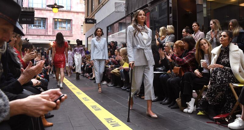 Models present outfits by Australian label Forever New.  AFP