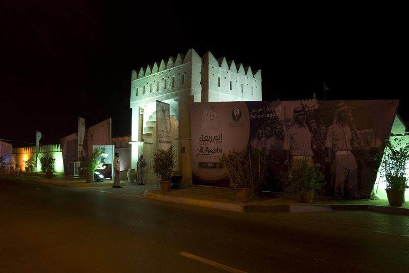 An audio-visual presentation of police forces before Union in 1971 was set against the backdrop of the sand-coloured walls of Al Murabba fort as traditional dancers moved to the music.