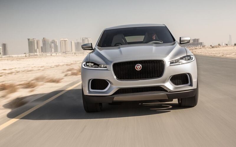 The car features a long bonnet and ‘prominent grille impart a muscular look’. Courtesy Jaguar