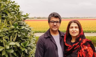 Noshaba Ashna with her husband in 2017