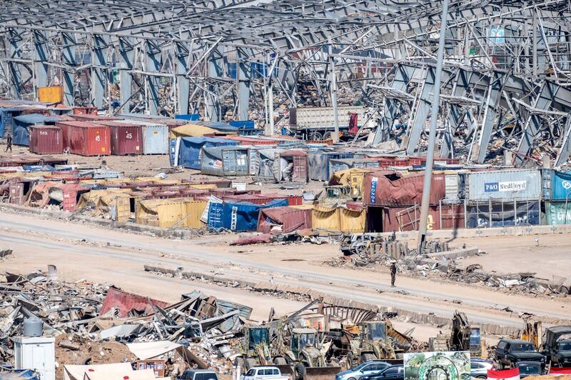 Various images of destructions in Beirut port area, few days after blasts rocked the city, in Beirut, Lebanon on August 17, 2020. Photo by Ammar Abd Rabbo/Balkis Press