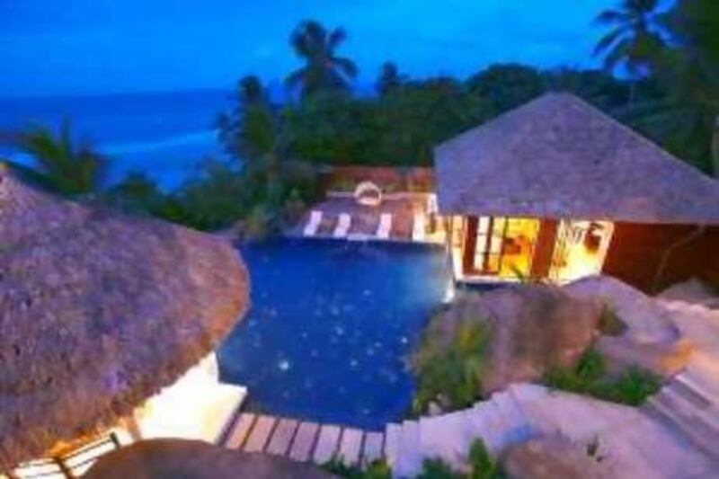 The Presidential Suite at the Labriz Hotel in the Seychelles. Courtesy Universal Resorts