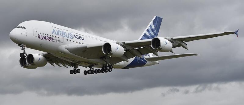 An Airbus A380 at the Farnborough International Airshow, in Britain, last year. The company's sales chief is likely to step down in December . Hannah McKay / EPA