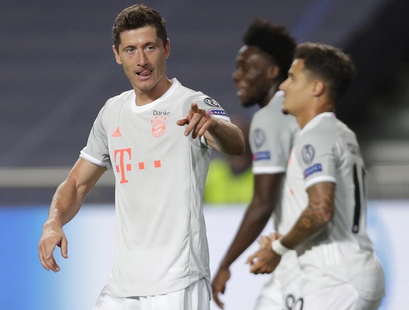 Robert Lewandowski  - 8: His standards are so high that it now looks like a poor night for the Pole when a Bayern match goes 82 minutes without a Lewandowski goal. He got his eventually. EPA