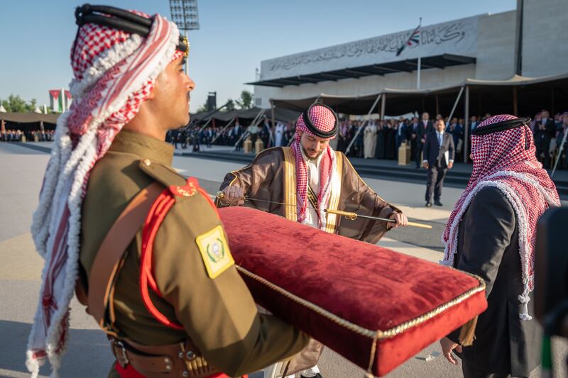 Crown Prince Hussein attends a pre-wedding ceremony held by King Abdullah II at Madared Bani Hashem. RCHO