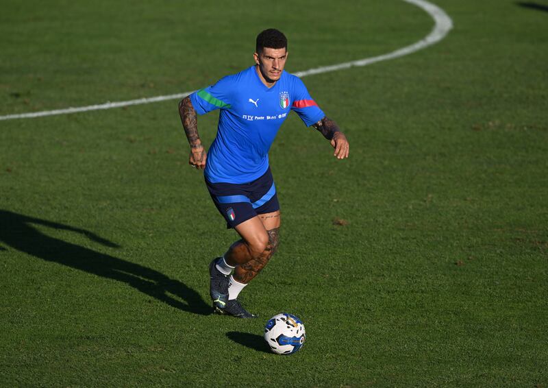 Giovanni Di Loren trains at the Coverciano centre. Getty