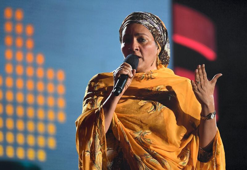 Deputy Secretary-General of the United Nations Amina J. Mohammed  speaks onstage during the 2017 Global Citizen Festival in Central Park to End Extreme Poverty by 2030 at Central Park on September 23, 2017 in New York City. (Photo by ANGELA WEISS / AFP)