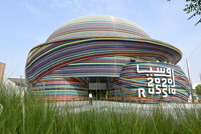 The Russia pavilion at Expo 2020 Dubai.